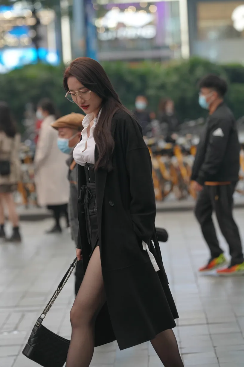 [Mzsock] NO.160 Long legs in black stockings street photography#[105P]-74